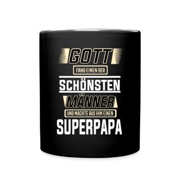 Superpapa, einer der schönsten Männer der Welt - Tasse einfarbig - Schwarz - Vorne
