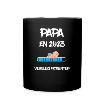 Papa en 2023 Garçon - Mug uni - noir - Devant