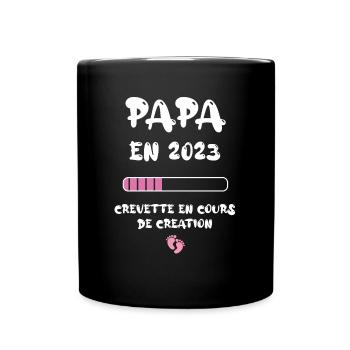 Papa en 2023 rose - Mug uni - noir - Devant