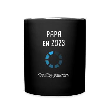 Bientôt Papa, Veuillez Patienter - Mug uni - noir - Devant