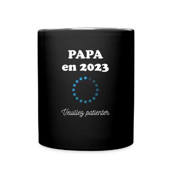 Bientôt Papa, Veuillez Patienter - Mug uni - noir - Devant
