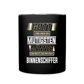 Binnenschiffer, einer der mutigsten Männer - Tasse einfarbig - Schwarz - Vorne