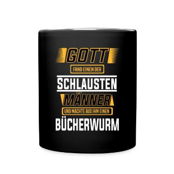 Bücherwurm, einer der schlausten Männer der Welt - Tasse einfarbig - Schwarz - Vorne