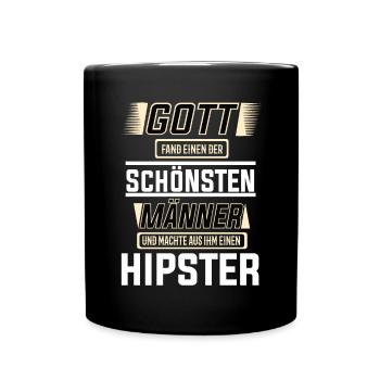 Hipster, einer der schönsten Männer der Welt - Tasse einfarbig - Schwarz - Vorne