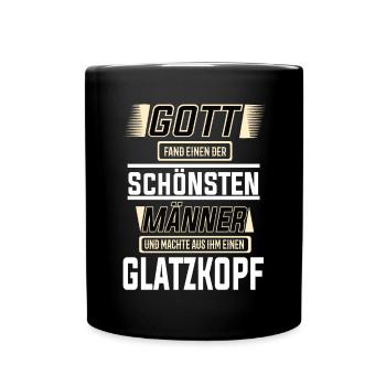 Glatzkopf, einer der schönsten Männer der Welt - Tasse einfarbig - Schwarz - Vorne