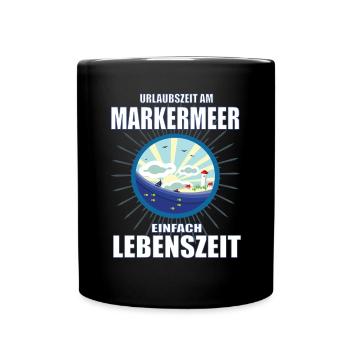 Urlaubzeit am Markermeer - See in den Niederlanden - Tasse einfarbig - Schwarz - Vorne