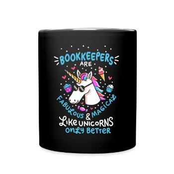 Accountant like Unicorn Saying Accounting Funny - Full Colour Mug - black - Front