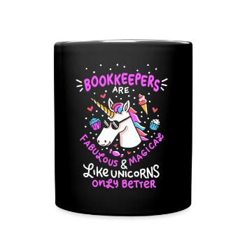 Accountant like Unicorn Saying Accounting Funny - Full Colour Mug - black - Front