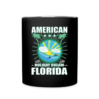 American Holiday Dream FLorida - Sunset State - Full Colour Mug - black - Front