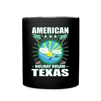 American Holiday Dream Texas Design - Tasse einfarbig - Schwarz - Vorne