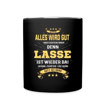 alles wird gut denn Lasse Ist da T-Shirt - Tasse einfarbig - Schwarz - Vorne