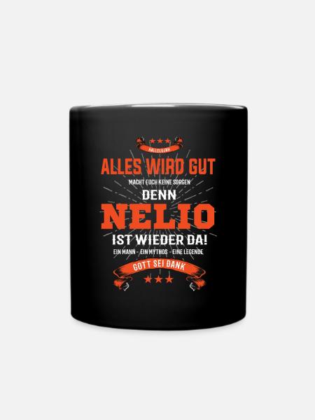 alles wird gut denn Nelio Ist da T-Shirt - Tasse einfarbig - Schwarz