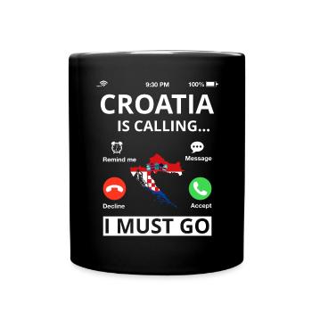 Croatia Flag Adriatic Zagreb Croatian flag - Full Colour Mug - black - Front