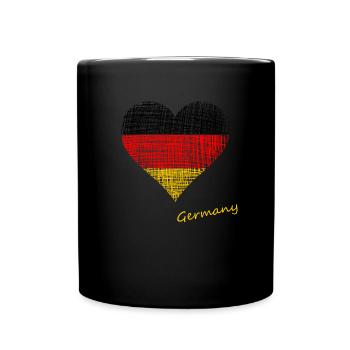 germany heart - Tasse einfarbig - Schwarz - Vorne