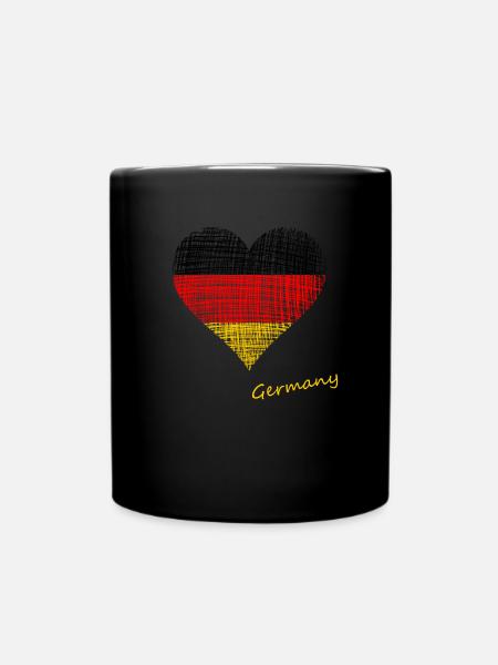 germany heart - Tasse einfarbig - Schwarz