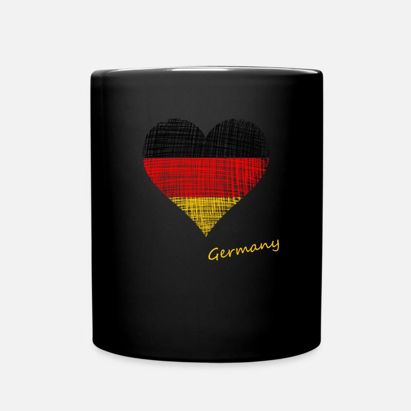 germany heart - Tasse einfarbig - Schwarz