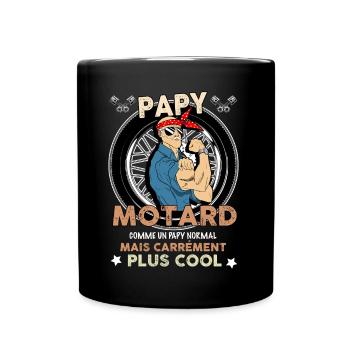 Le Papy Motard Le Plus Cool C'est Mon Papy - Mug uni - noir - Devant