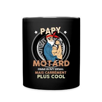 Mon Papy est barbu et c'est Un Motard - Mug uni - noir - Devant