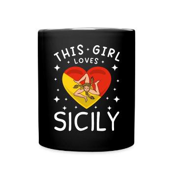 Sicile Flag Italie Palerme Trinacria Italia - Mug uni - noir - Devant