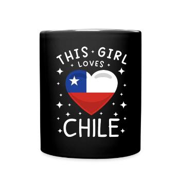 Chile Flagge Südamerika Chilenische Fahne Vintage - Tasse einfarbig - Schwarz - Vorne