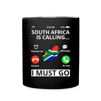 Südafrika Flagge Afrika Südafrikanische Fahne - Tasse einfarbig - Schwarz - Vorne