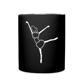 Sheep Ballerina Ballet Dancing - Full Colour Mug - black - Front