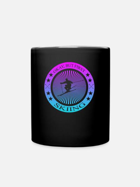 Skiing - Tasse einfarbig - Schwarz