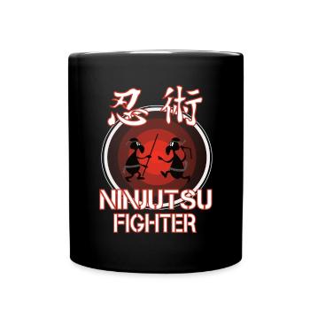Funny Ninjutsu Fighter Outfit - Tasse einfarbig - Schwarz - Vorne