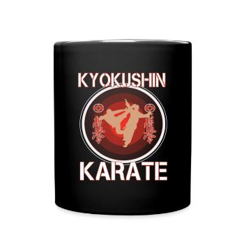 Kyokushin Karate Kanji Outfit - Tasse einfarbig - Schwarz - Vorne