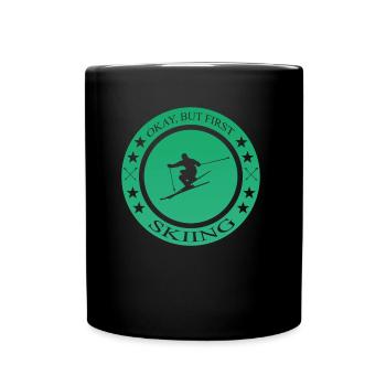 Ski fahren Geschenkidee Spruch Skiing - Tasse einfarbig - Schwarz - Vorne