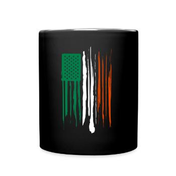 Irland-Flagge - Tasse einfarbig - Schwarz - Vorne