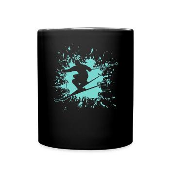 Skiing - Tasse einfarbig - Schwarz - Vorne