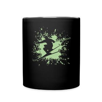 Skiing - Tasse einfarbig - Schwarz - Vorne