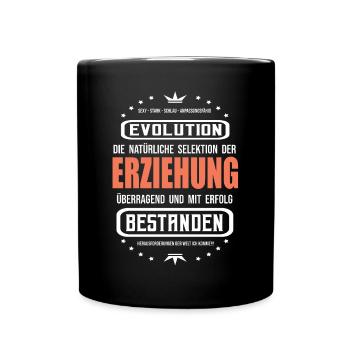 Erziehung mit Erfolg bestanden - Tasse einfarbig - Schwarz - Vorne