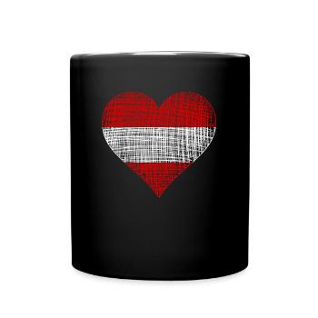 Österreich Herz Love Austria - Tasse einfarbig - Schwarz - Vorne