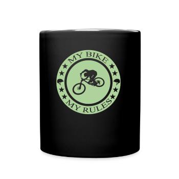 Fahrrad BMX Mtb biken - Tasse einfarbig - Schwarz - Vorne