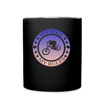 Biken Fahrrad Bmx MTB - Tasse einfarbig - Schwarz - Vorne