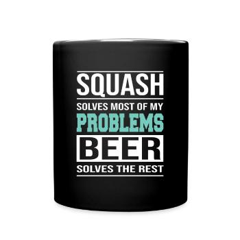 Squash solves most of my Problems - Full Colour Mug - black - Front