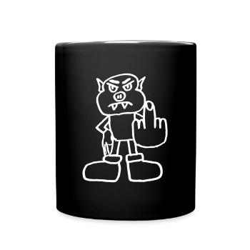 Pig Man Funny Pig Design - Full Colour Mug - black - Front