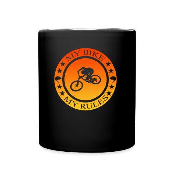 Fahrrad, Mtb, Bike, BMX - Tasse einfarbig - Schwarz - Vorne