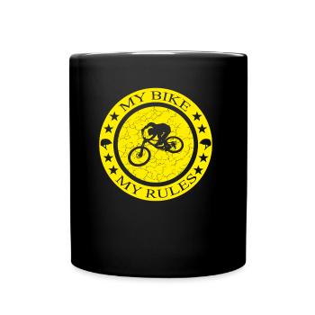 Fahrrad, Bmx, Mtb, E-bike, ebike - Tasse einfarbig - Schwarz - Vorne