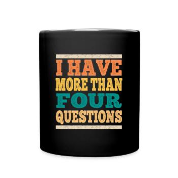 J’ai plus de quatre questions vintage - Mug uni - noir - Devant