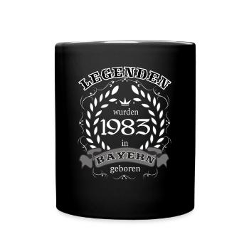 Legenden wurden 1983 in Bayern geboren - Tasse einfarbig - Schwarz - Vorne