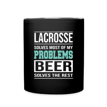 La crosse résout la plupart de mes problèmes - Mug uni - noir - Devant