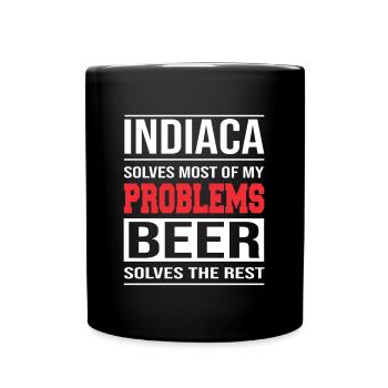 Indiaca résout la plupart de mes problèmes - Mug uni - noir - Devant