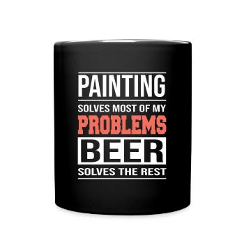 La peinture résout la plupart de mes problèmes - Mug uni - noir - Devant