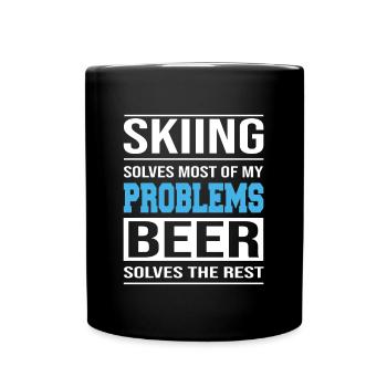 Le ski résout la plupart de mes problèmes - Mug uni - noir - Devant