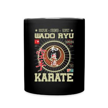 Wado-Ryu Karate Okinawa Design - Tasse einfarbig - Schwarz - Vorne