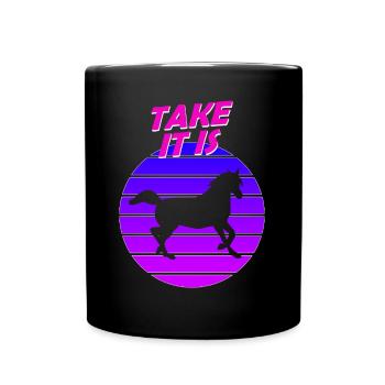 Cheval islandais Islandais Take It Is Motif Joli T-shirt - Mug uni - noir - Devant