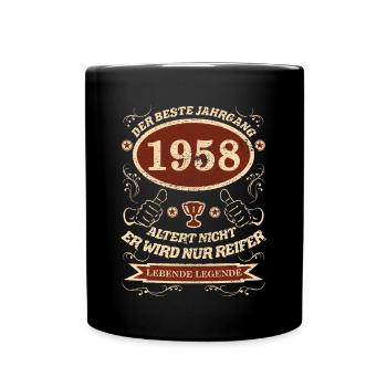 1958 der bester Jahrgang - Tasse einfarbig - Schwarz - Vorne